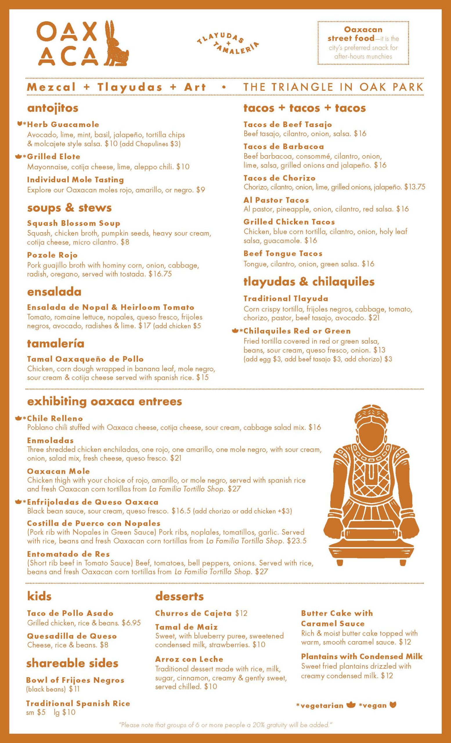lunch and dinner menu
