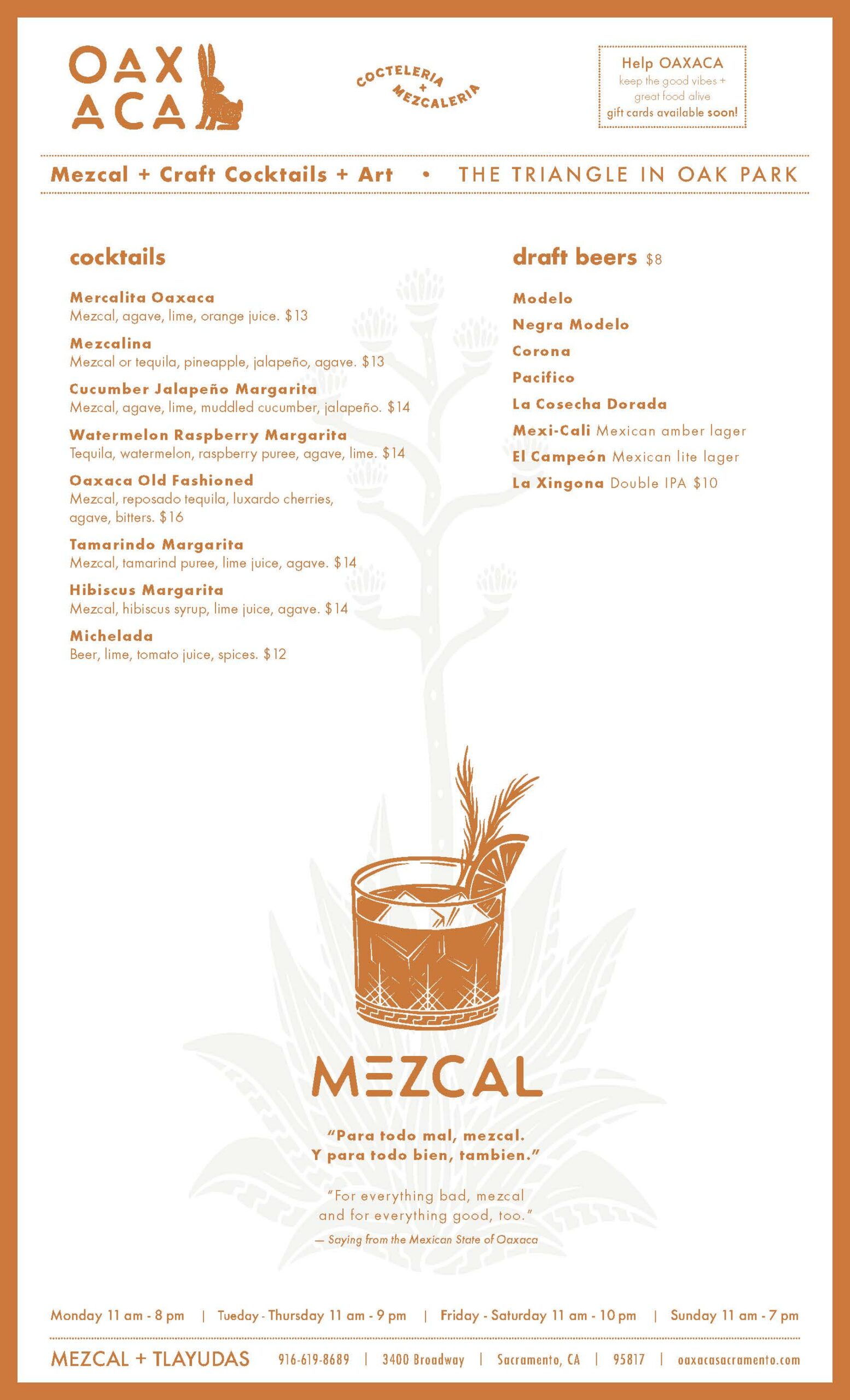 drink menu
